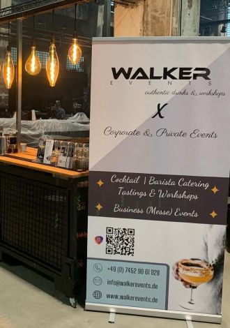 WALKER Events mobile Cocktail Bar mit Rollup